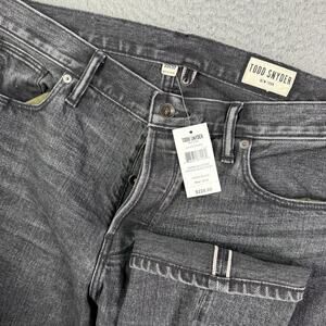 Todd Snyder Jeans Mens 33x32 Vintage Black Wash Selvedge Denim Stretch Slim Fit